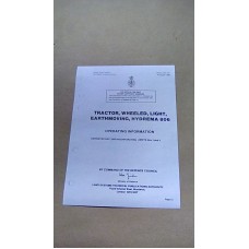 TRACTOR WHEELED LIGHT EARTHMOVING HYDREMA 806 OPERATING INFORMATION
